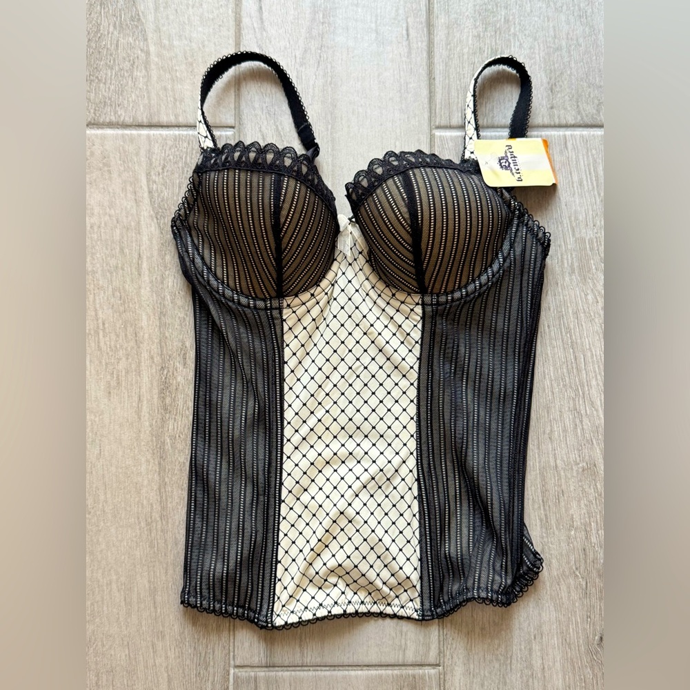 Black and Cream Striped Bustier